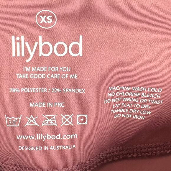 Lilybod Womens Arizona Leggings Apple Butter Pink Laser Cutting Poly Stretch XS - Picture 4 of 9